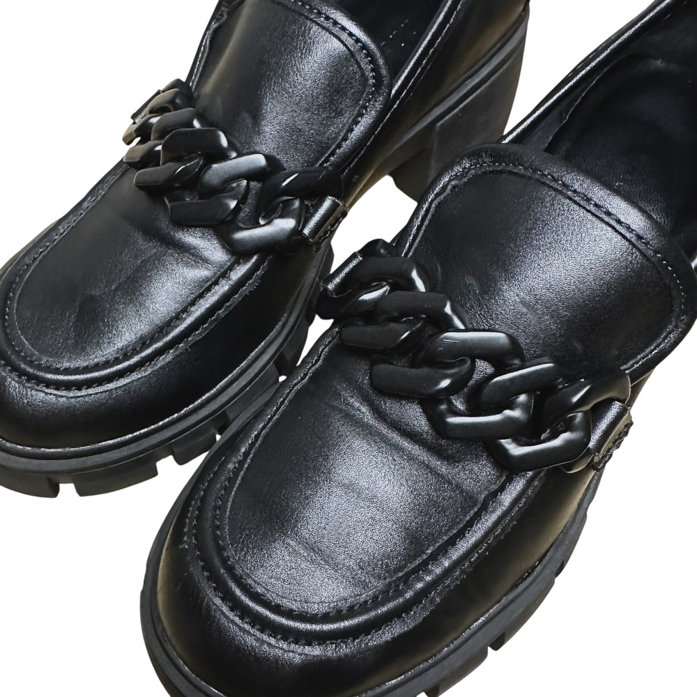 Madden Girl‎ Hoxtonn Black Chunky Platform Lug Sole Chain Loafers HOXT02J1 7M - Picture 3 of 9